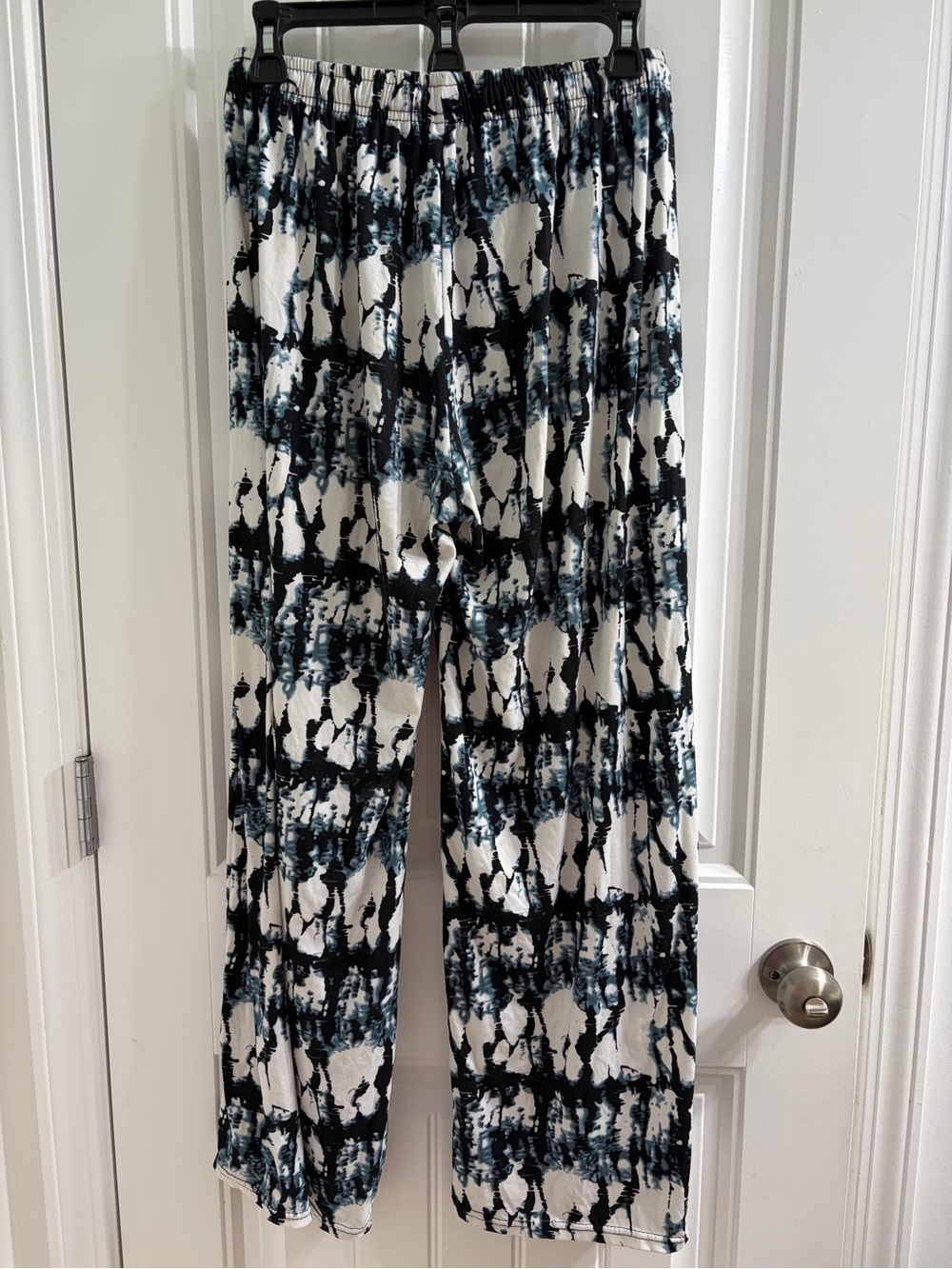 Hello Mello Women's Tie-Dye Lounge Pants in Black & White w/ Bag Sz L Comfy Boho - Picture 4 of 8